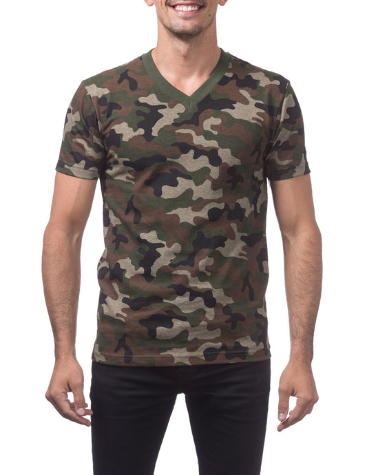MENS Comfort Short Sleeve V-Neck Tee (CAMOUFLAGE)