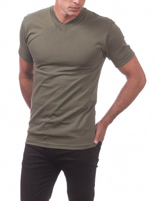 MENS Comfort Short Sleeve V-Neck Tee(Olive)
