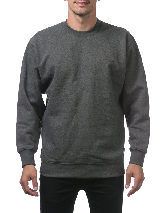 MENS Comfort Crew Neck Fleece Pullover Sweater(DARKGRAY)