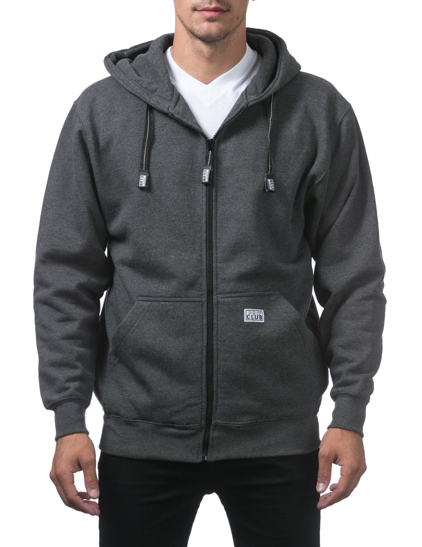 MENS Heavyweight Full Zip Fleece Hoodie(DARKGRAY)