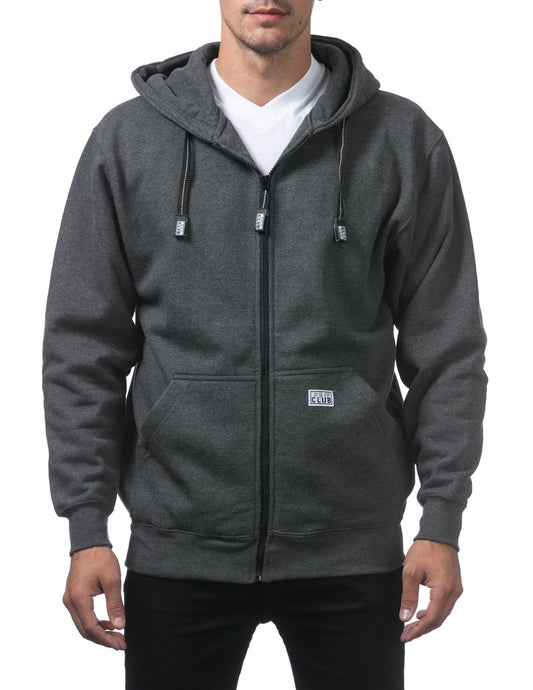 MENS Heavyweight Full Zip Fleece Hoodie(DARKGRAY)