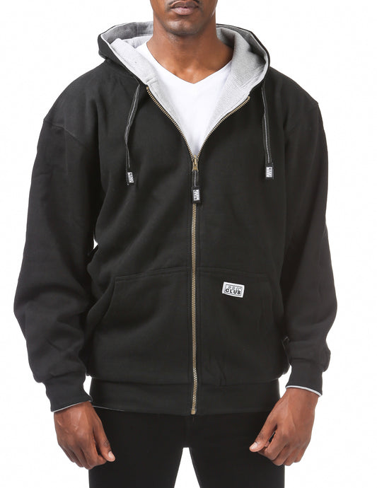 MENS Full Zip Reversible Fleece and Thermal Hoodie