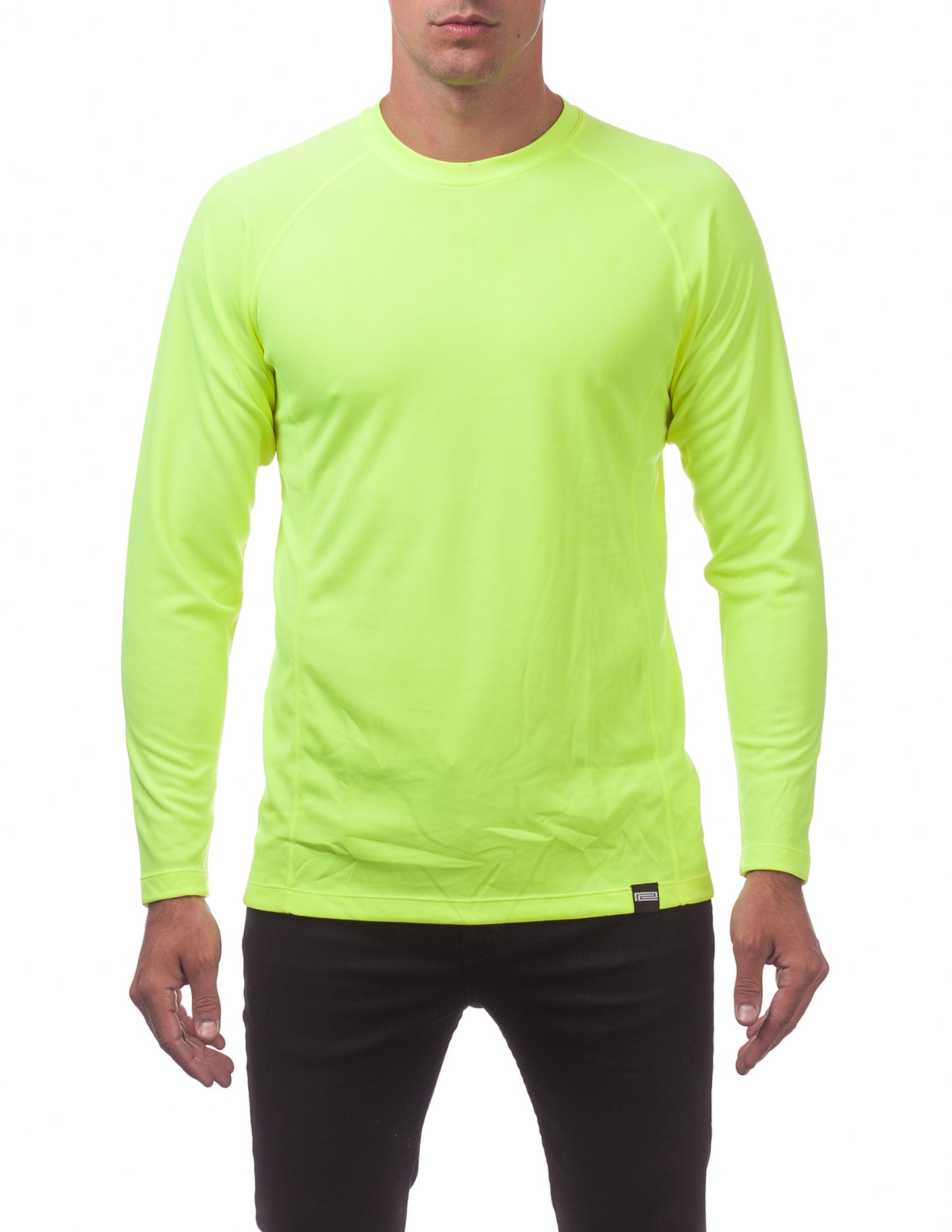 MENS Dry Pro Performance  Long Sleeve T-shirt (SAFETYGREEN)