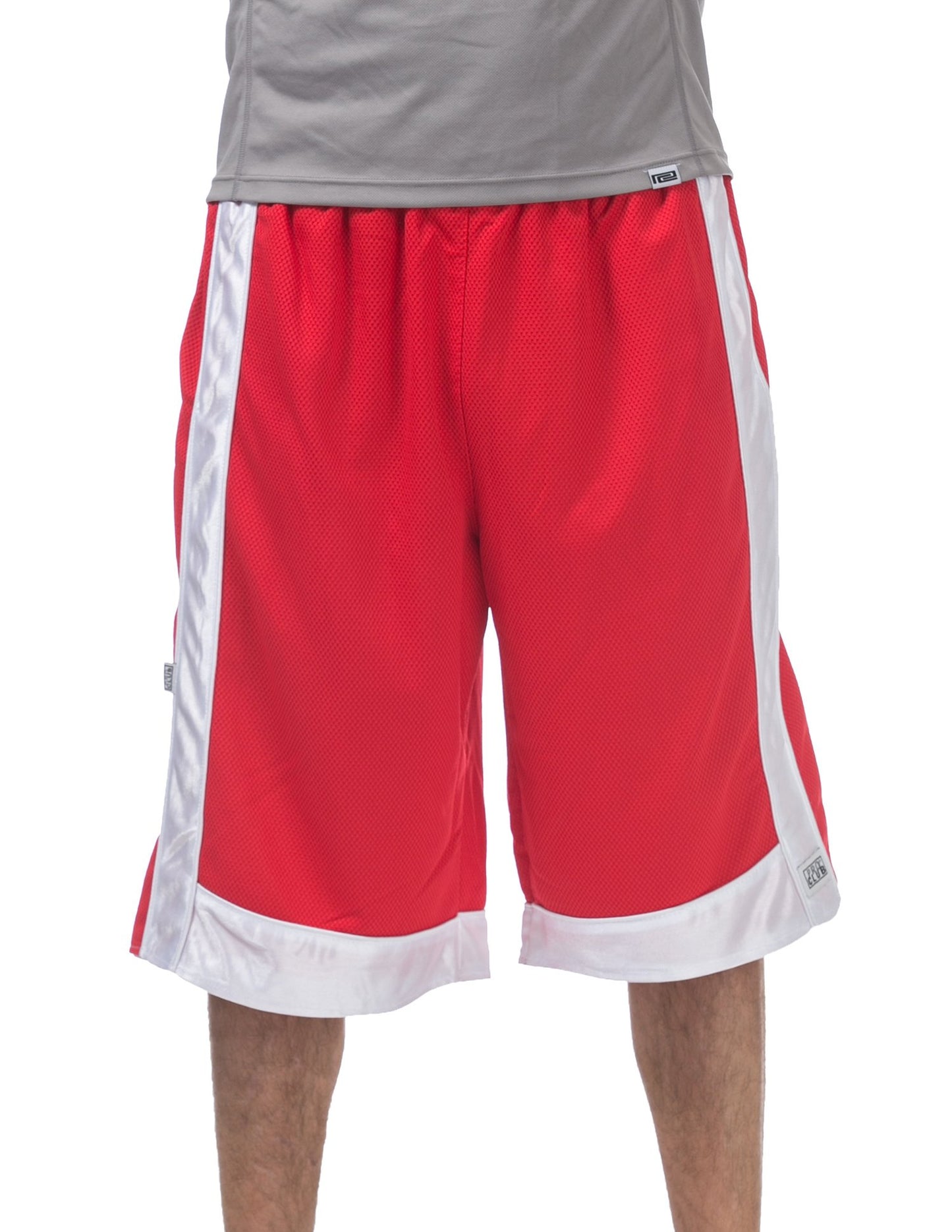 MENS Heavyweight Mesh Basketball Shorts(RED&WHITE)