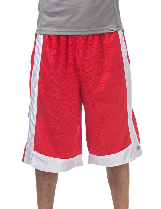 MENS Heavyweight Mesh Basketball Shorts(RED&WHITE)