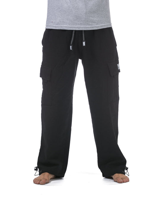 UNISEX Heavyweight Fleece Cargo Pants (BLACK)