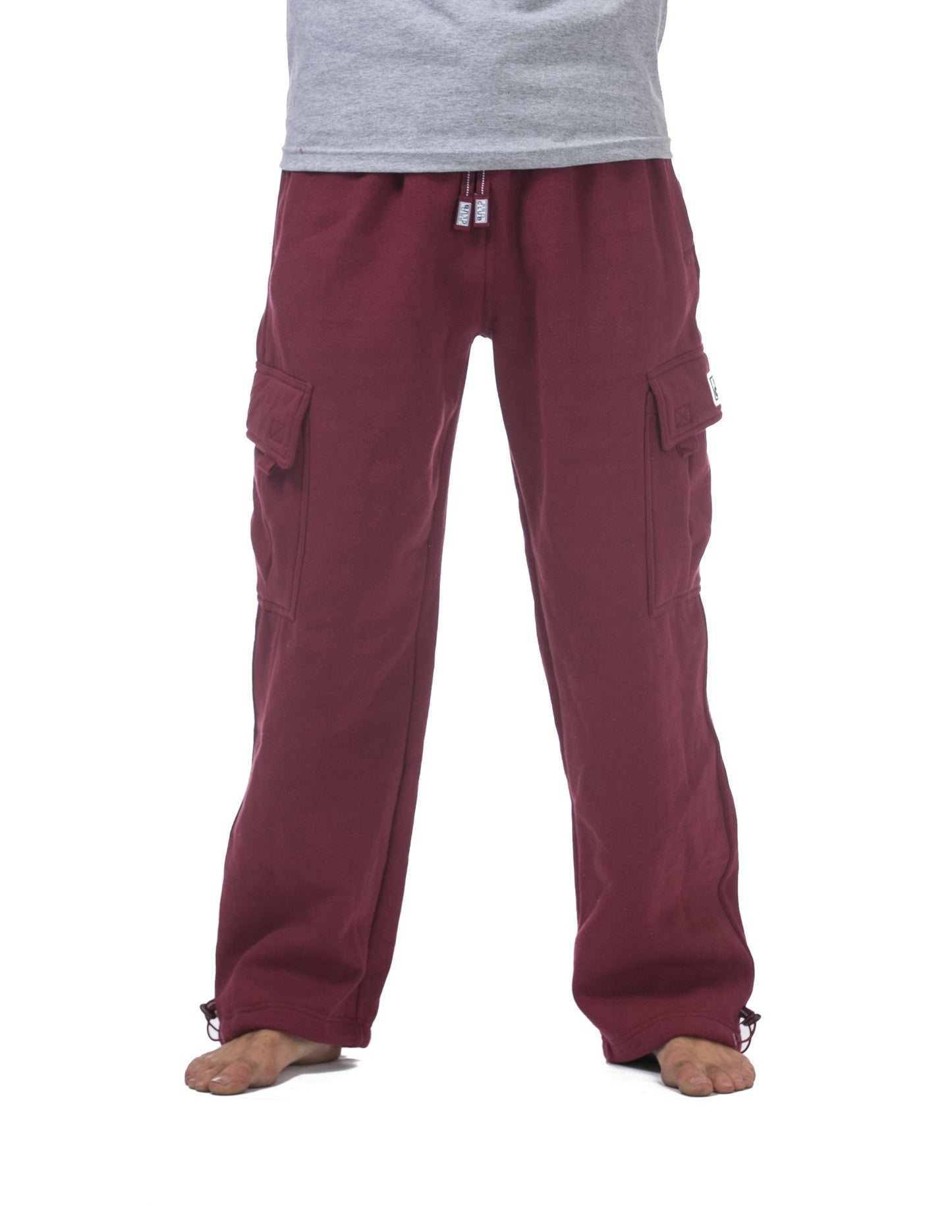 UNISEX Heavyweight Fleece Cargo Pants (RED)