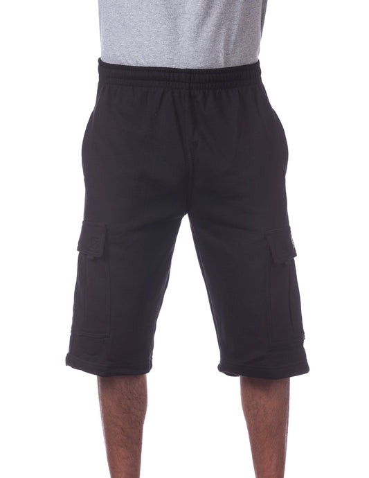 MENS Fleece Cargo Shorts (BLACK)