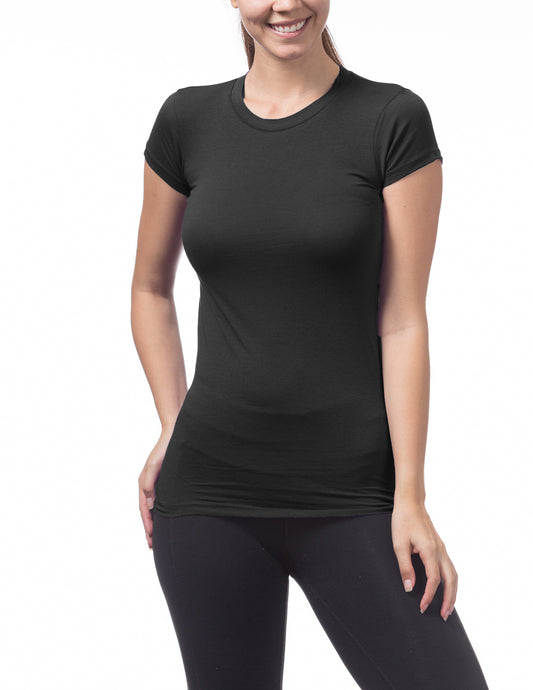 Women’s Short Sleeve Crew Neck Tee (BLACK)