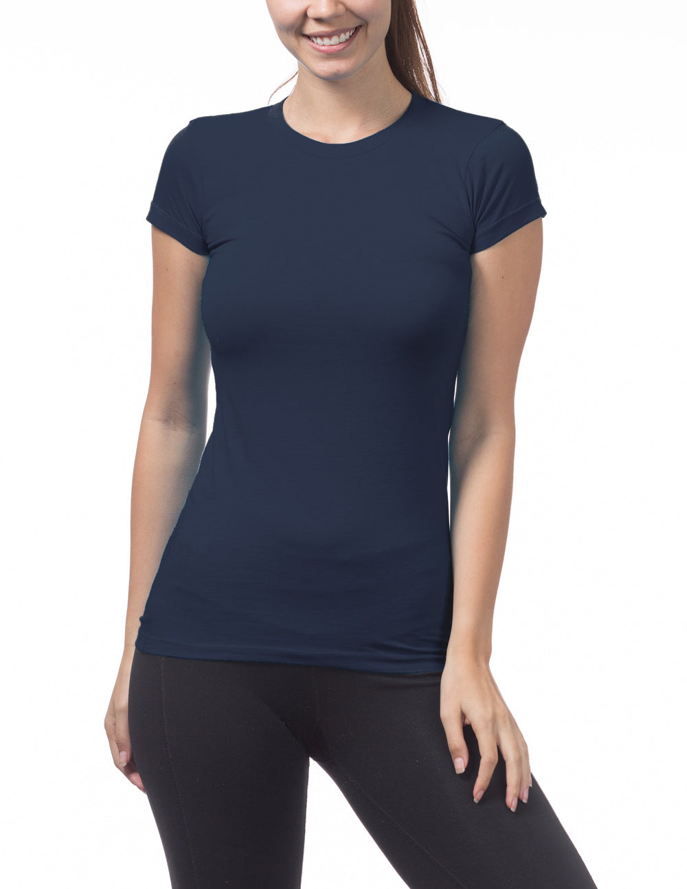 Women’s Short Sleeve Crew Neck Tee (NAVYBLUE)