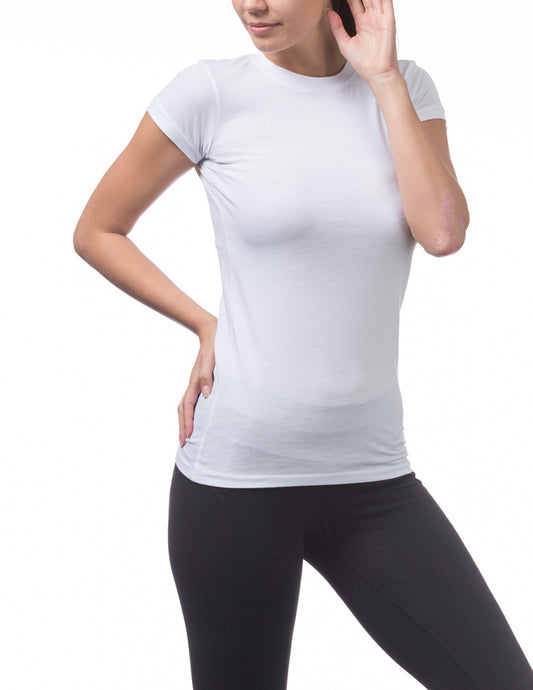 Women’s Short Sleeve Crew Neck Tee (WHITE)
